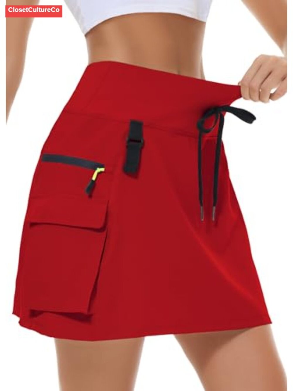 Women's Hiking Cargo Skorts with Zipper Pockets Athletic Skort
